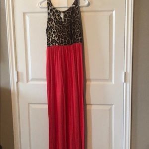 Leopard and pink dress with pockets 🌸